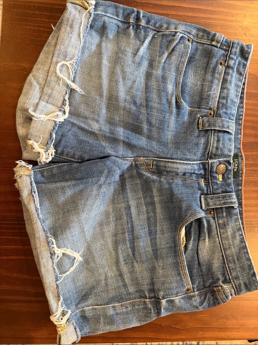 J. Crew Light Blue Distressed Roll-Cuff Denim Shorts